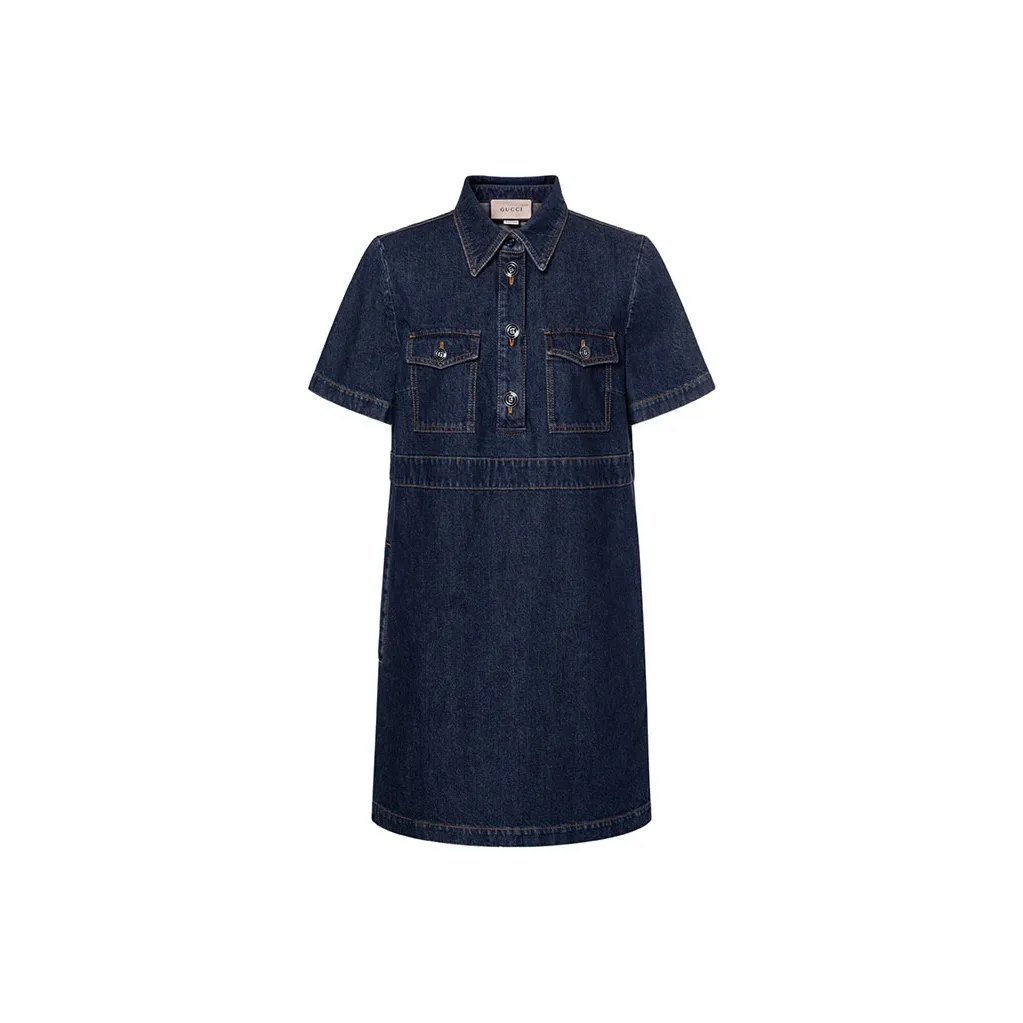 GUCCI Pre Owned 10's Denim Mini Dress