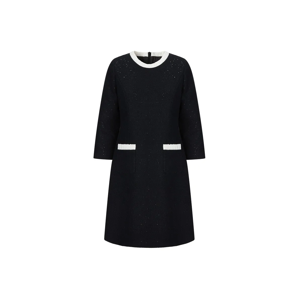 JZ. ANNAKRO Длинное платье с длинным рукавом женское простой дизайн черный цвет