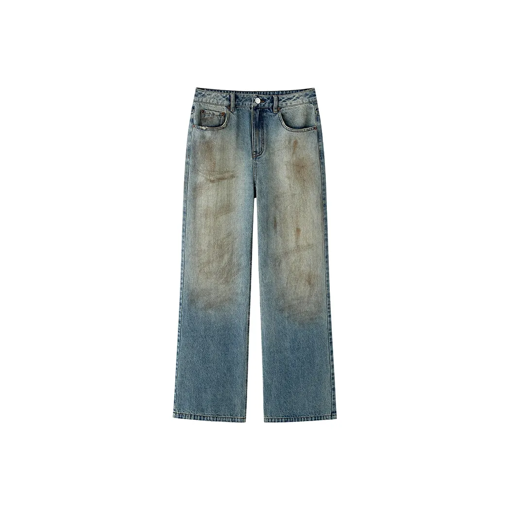 ZHOUMIAO Jeans Women's Distressed Washed Blue