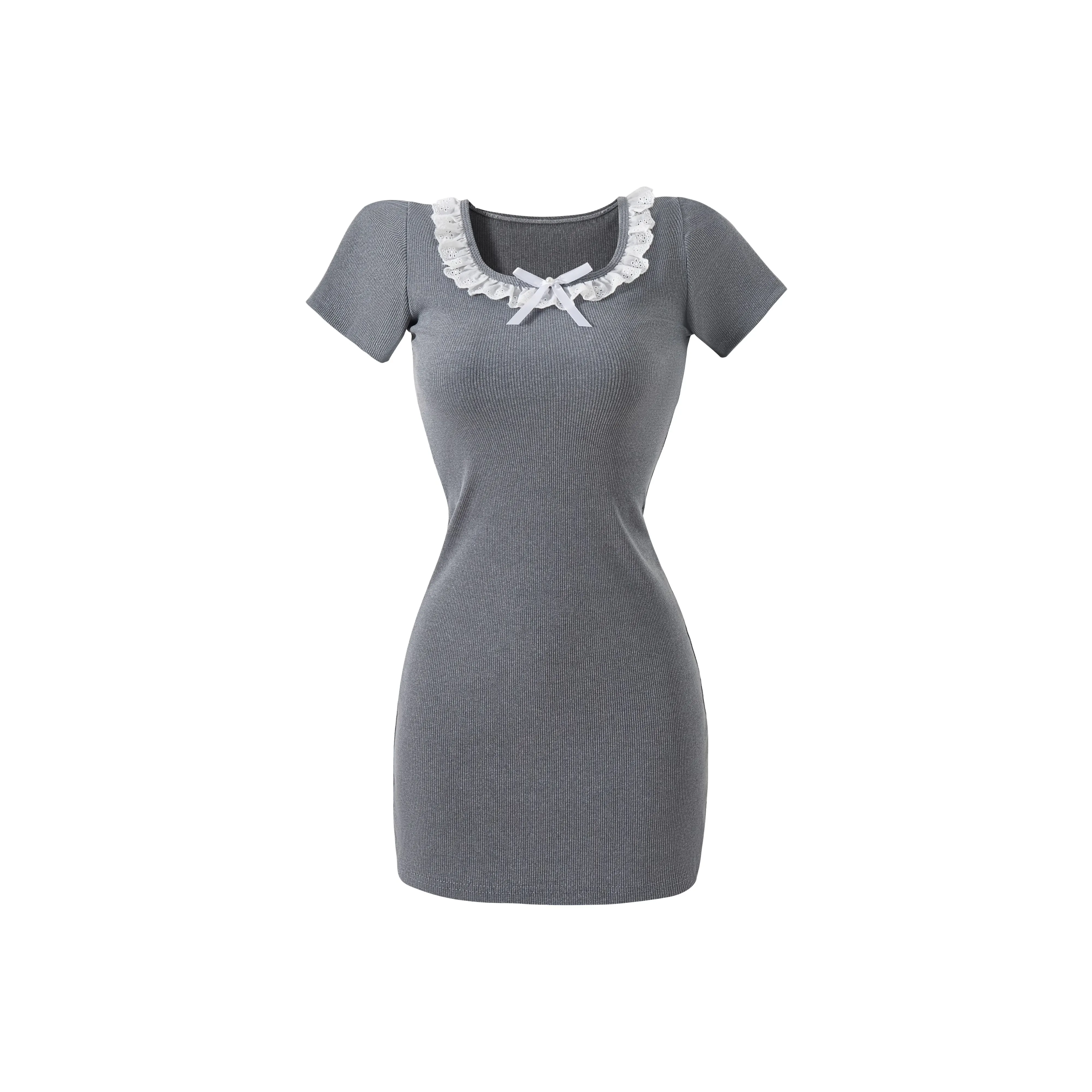 KAZAN Короткий рукав Платье Женское Серое