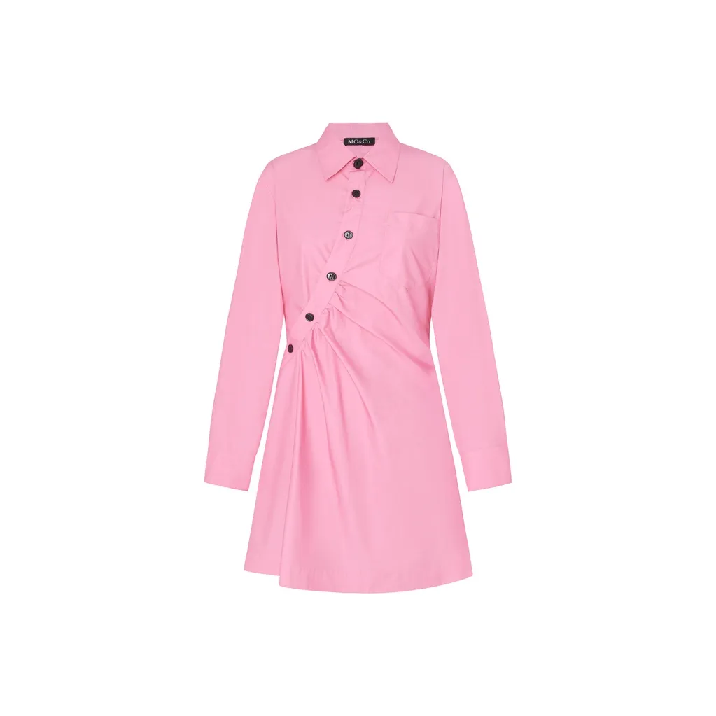 MO&CO Long Sleeved Dresses Women's Barbie Pink