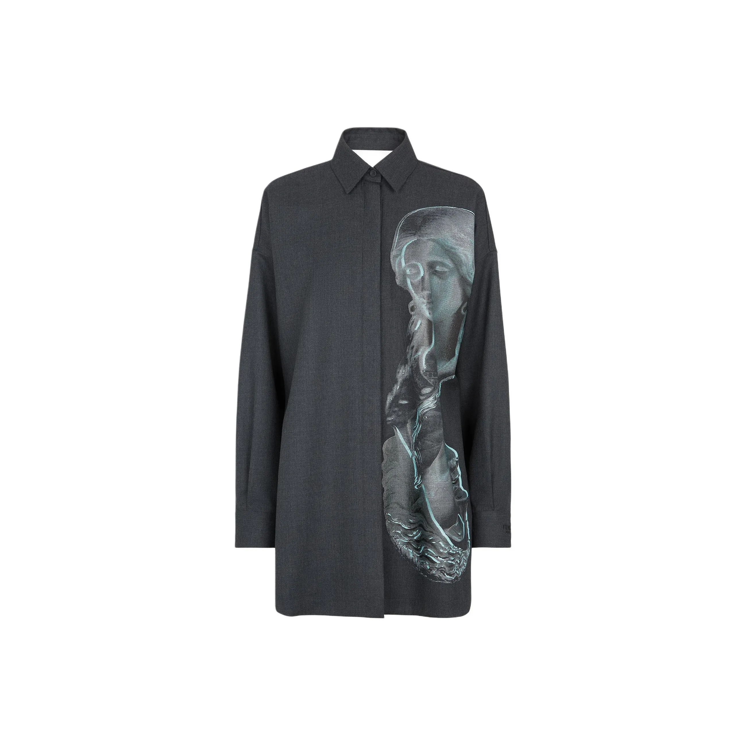 FENDI Flannel Statue Print Shirt Dress