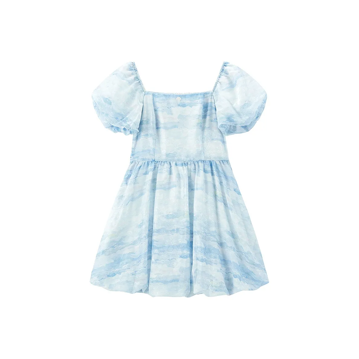 LEDIN Короткий рукав Платье Женское Ледяной росистый синий