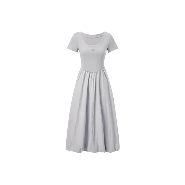 LEDIN Короткий рукав Платье Женское Серое