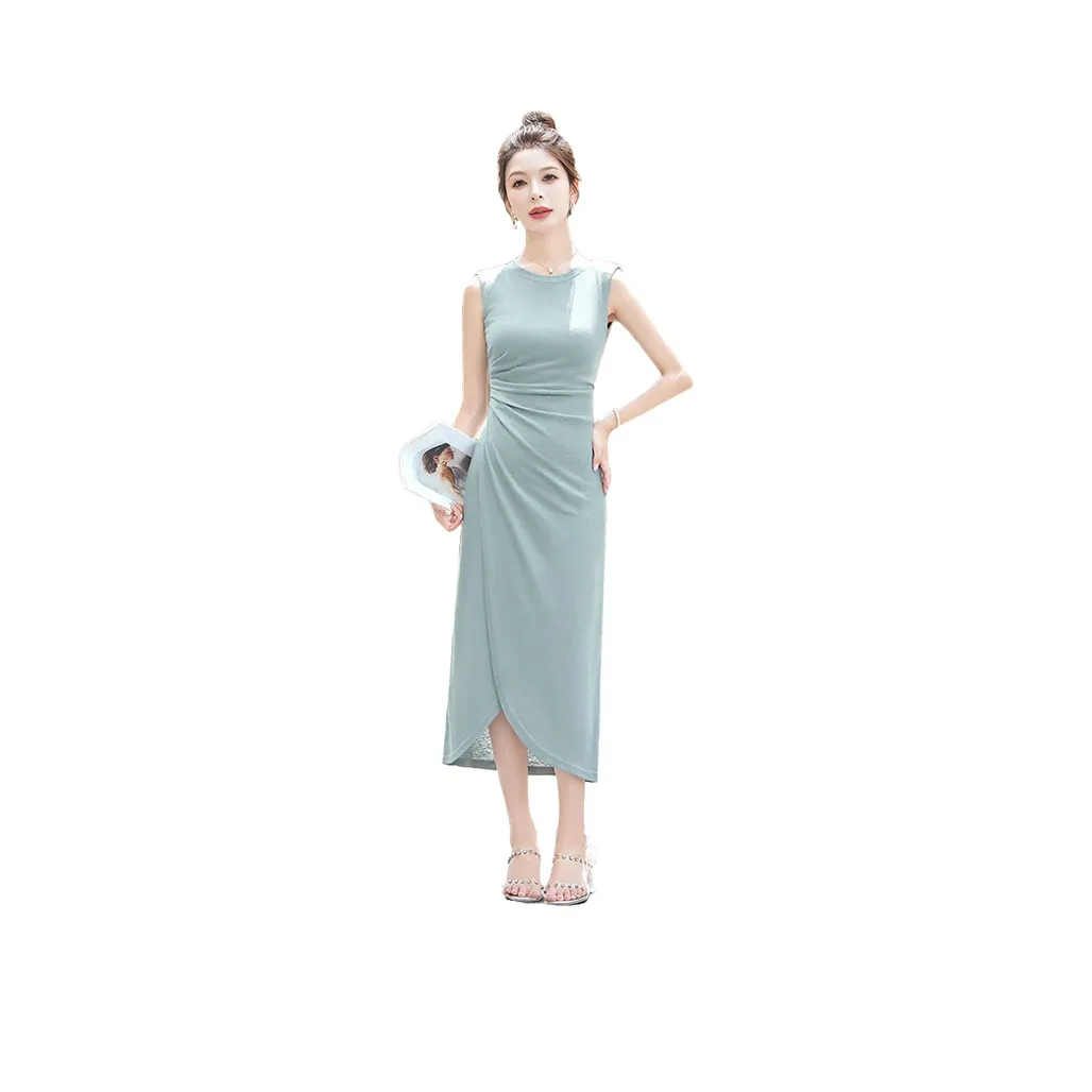 Cypress House Без рукавов Платье Женское Светло-Синий