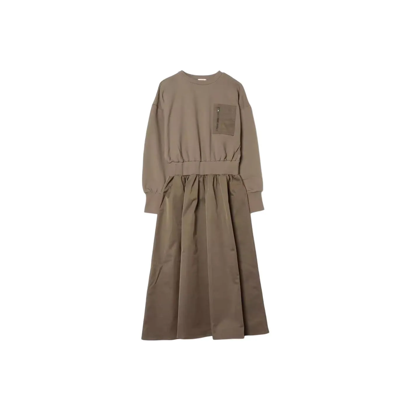 Beams Long Sleeved Dresses Women's Olive Green