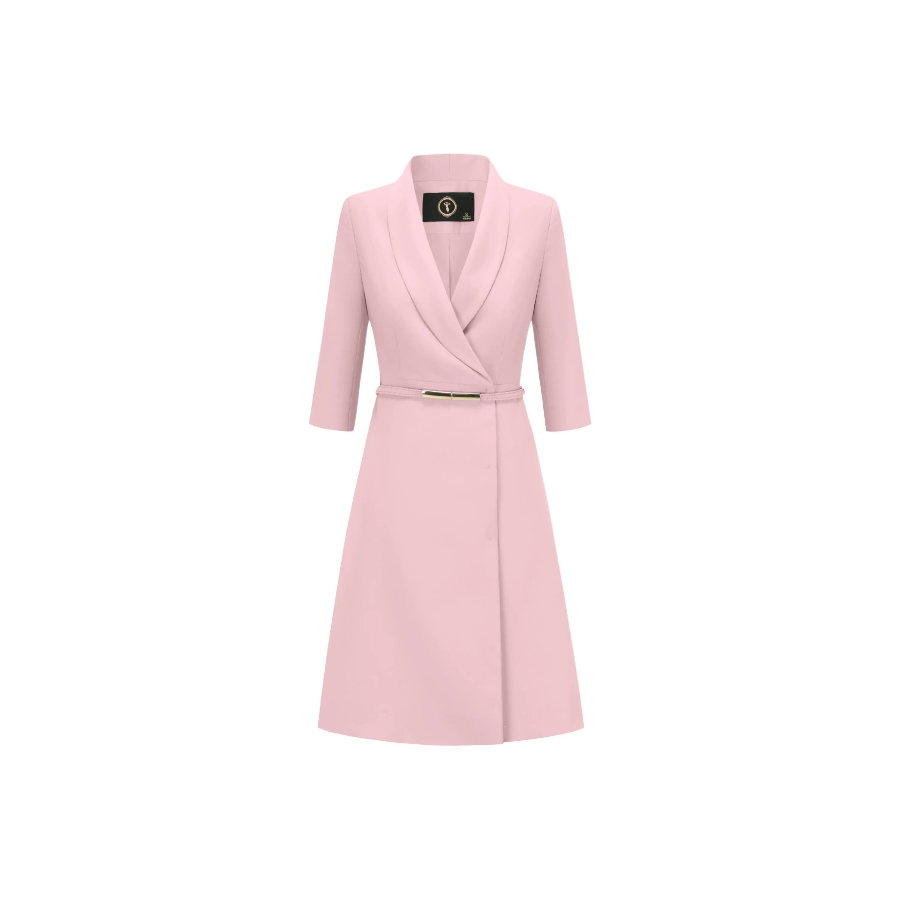 ONE SHALLOW Длинное платье с длинным рукавом женское розовое