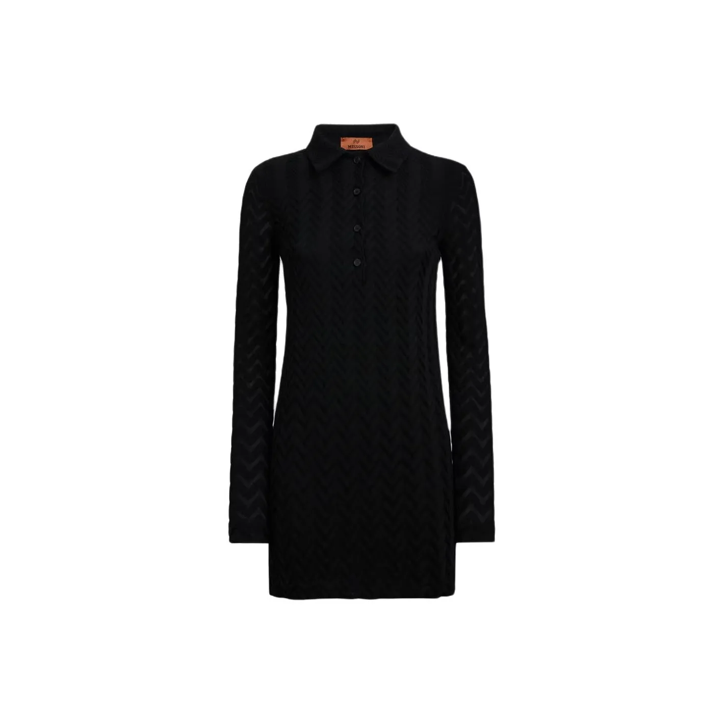MISSONI Button Detailed Long Sleeved Polo Mini Dress