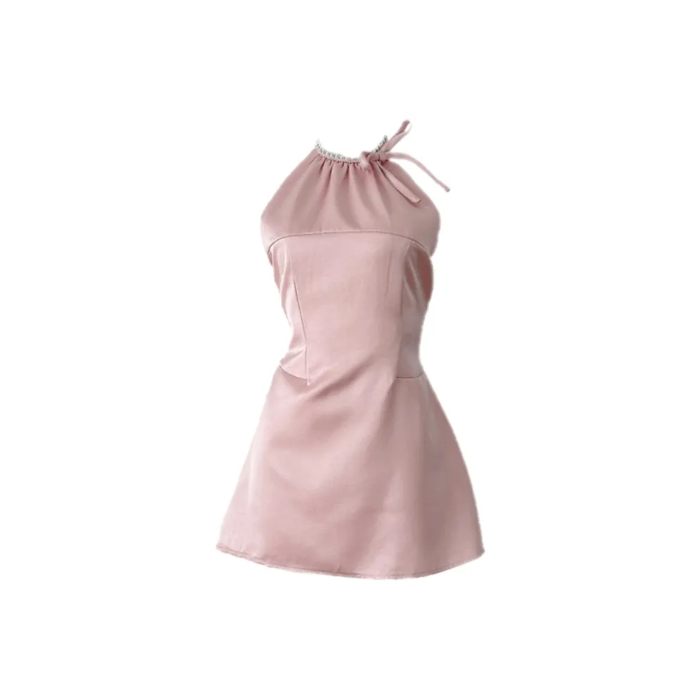 COVT Без рукавов Платье Женское Розовое