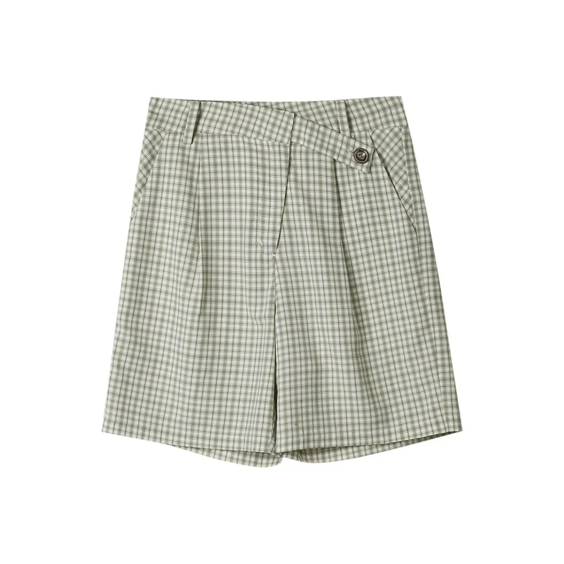 Omont Зелено-белая клетка Женские Повседневные шорты