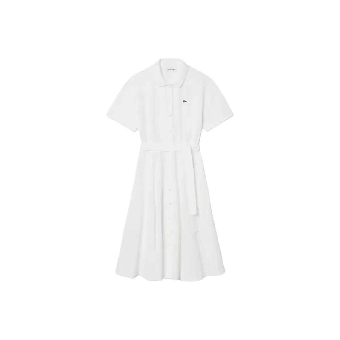 LACOSTE Collaboration SS25 Короткий рукав Платье Женское белое