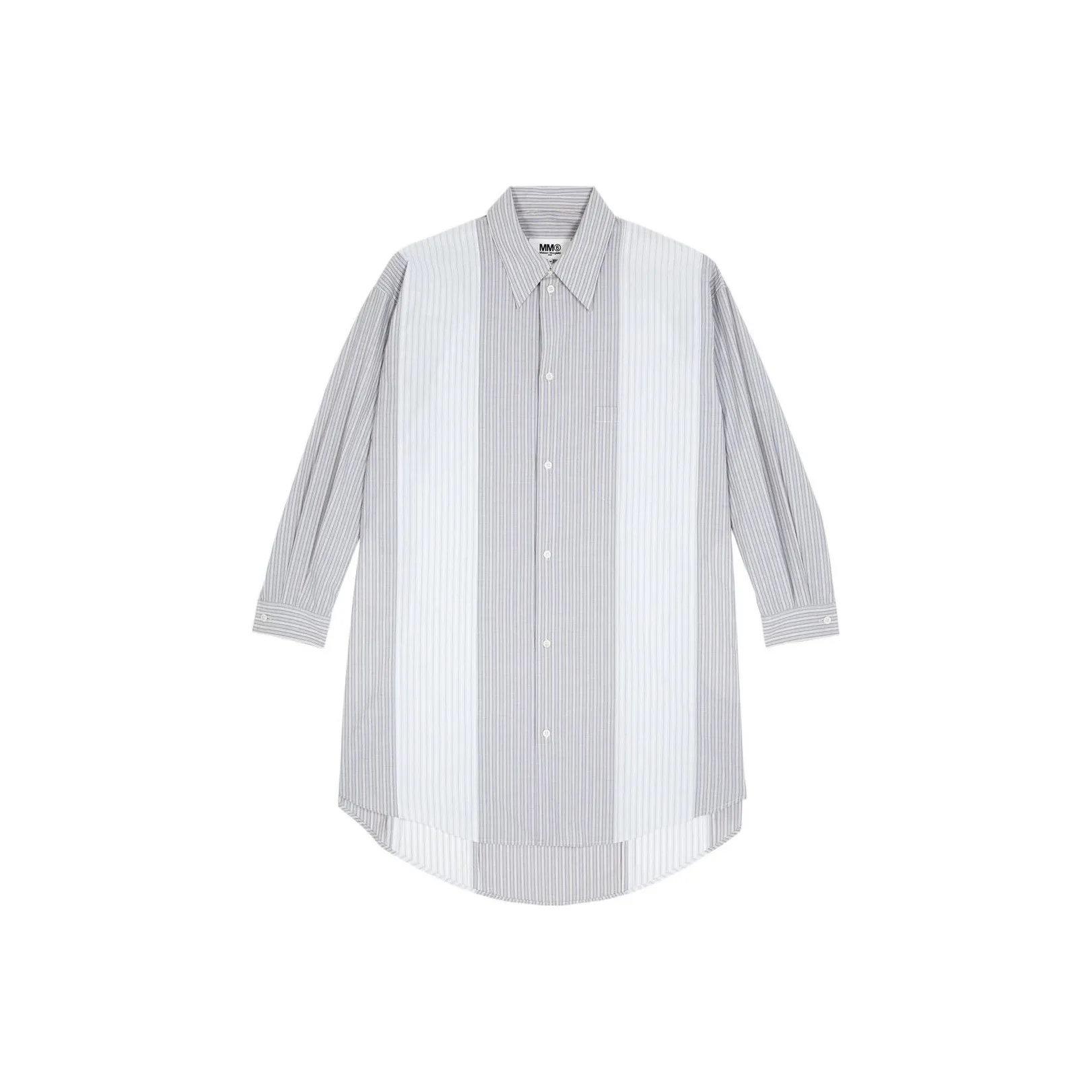 MM6 Maison Margiela Panelled Pinstripe Buttoned Shirt Dress