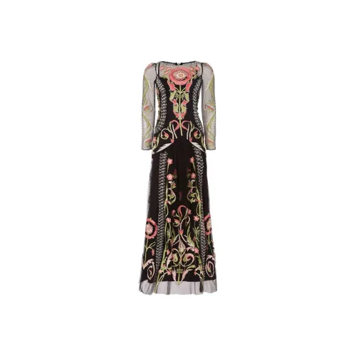 Temperley London Многоцветные Женские Длинные Платья с Рукавами
