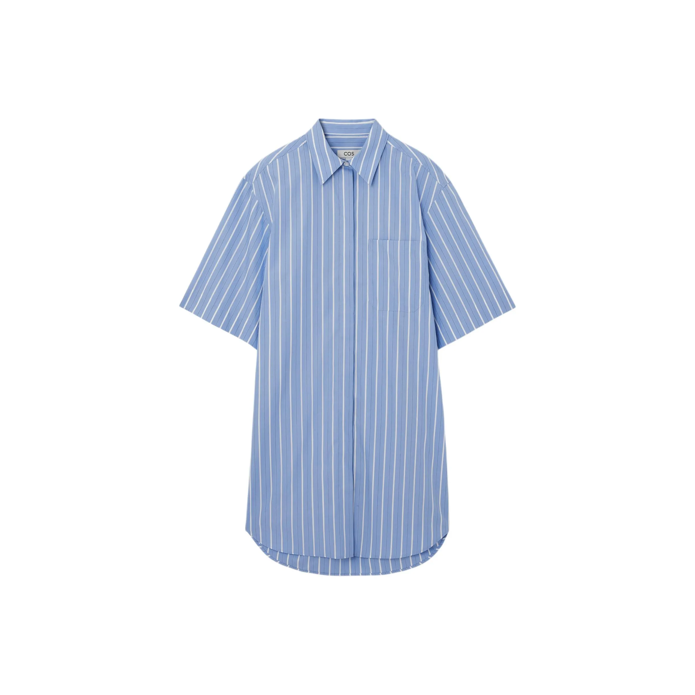 COS Короткий рукав платье женское синее