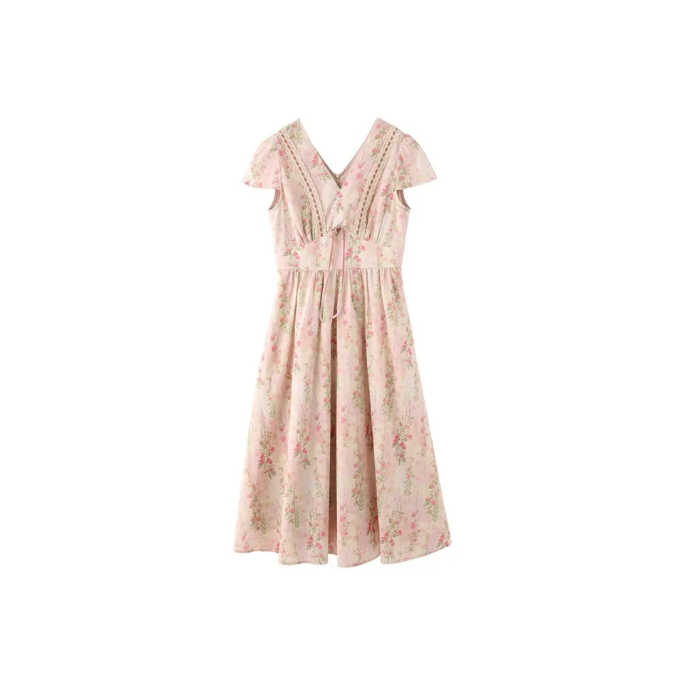 PAZZO Short Sleeved Dress Women's Little Pink Floral