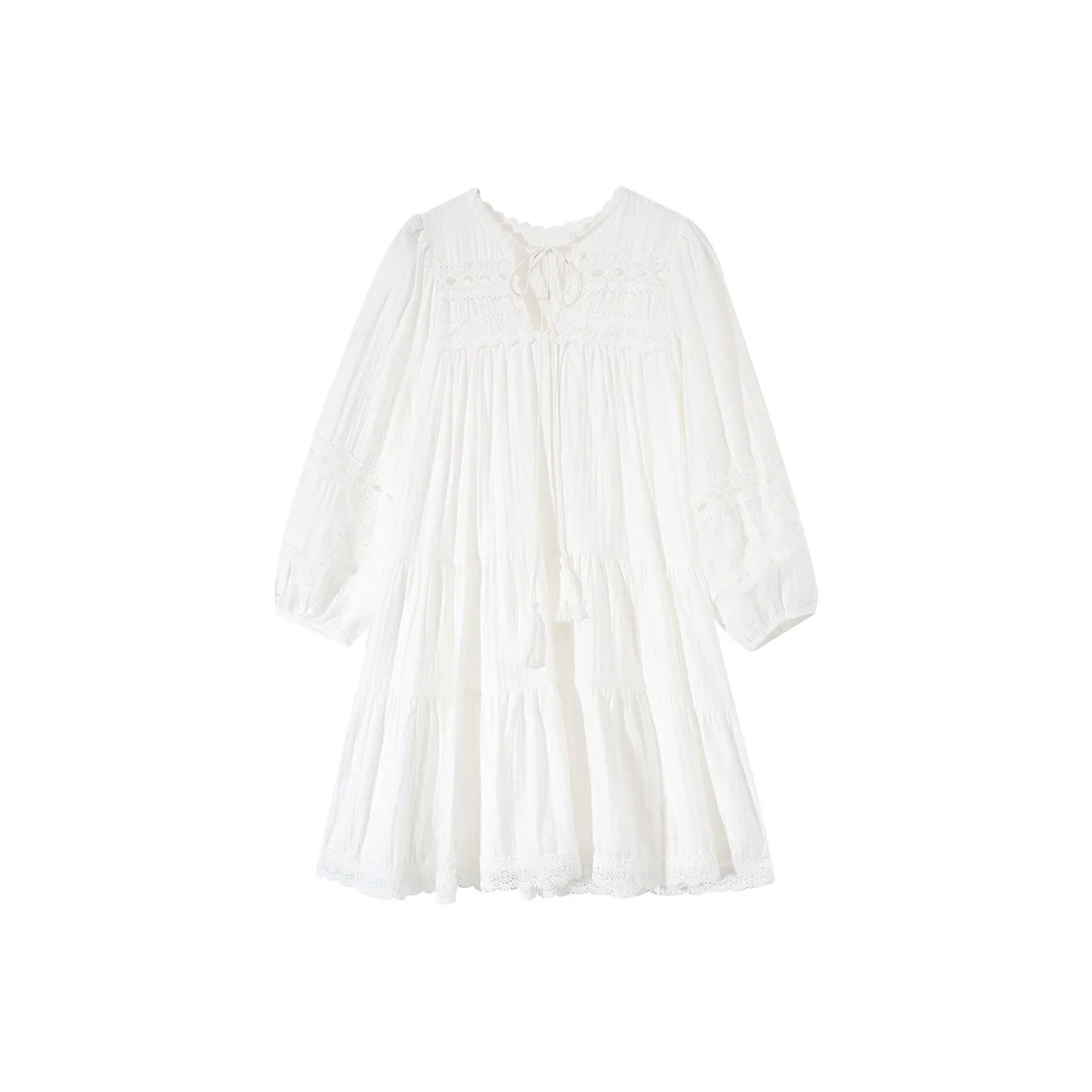 PAZZO Длинное платье с длинными рукавами женское белое