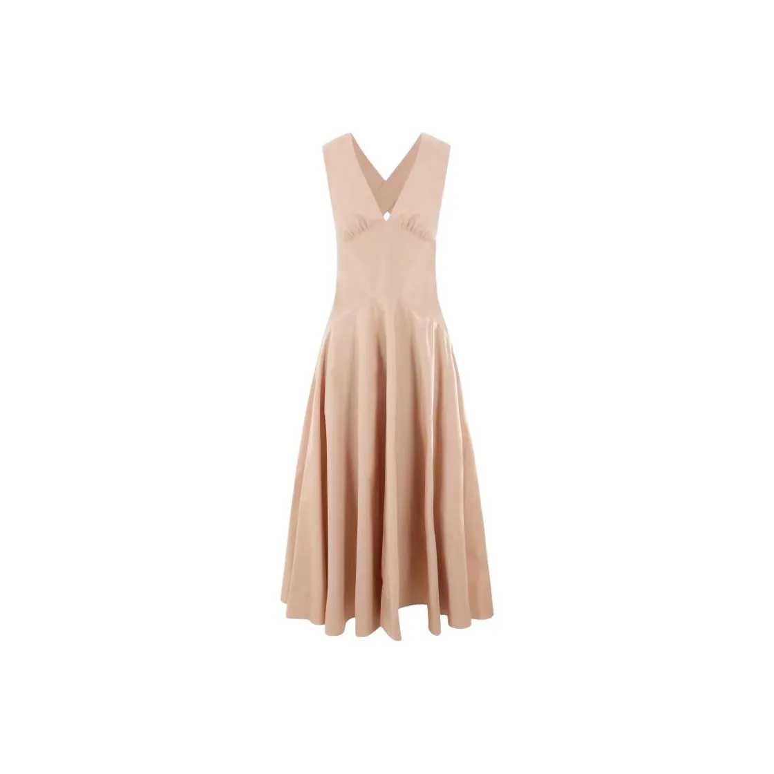 Alaia V Neck Flared Sleeveless Dress