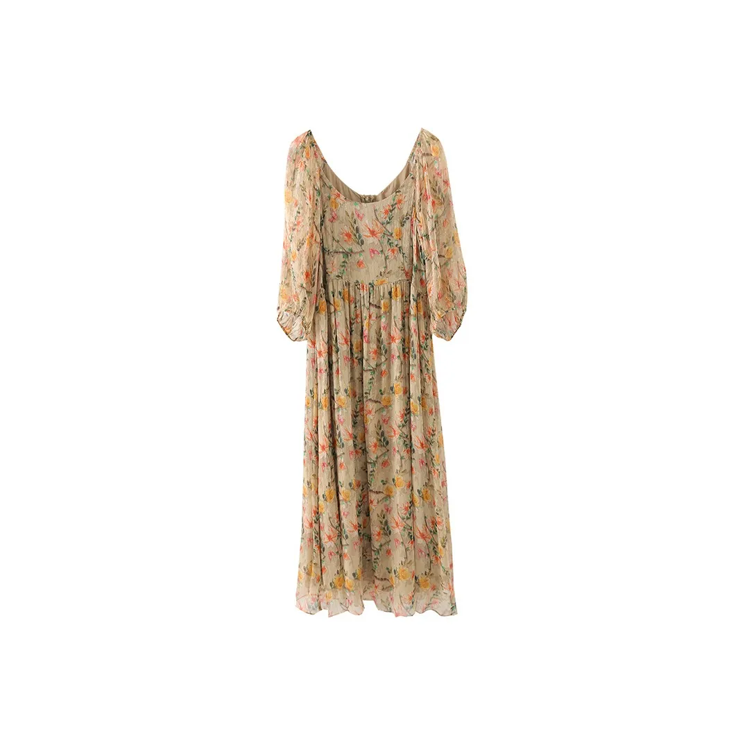 HDFULERN Long-Sleeved Dresses Women's Multicolor