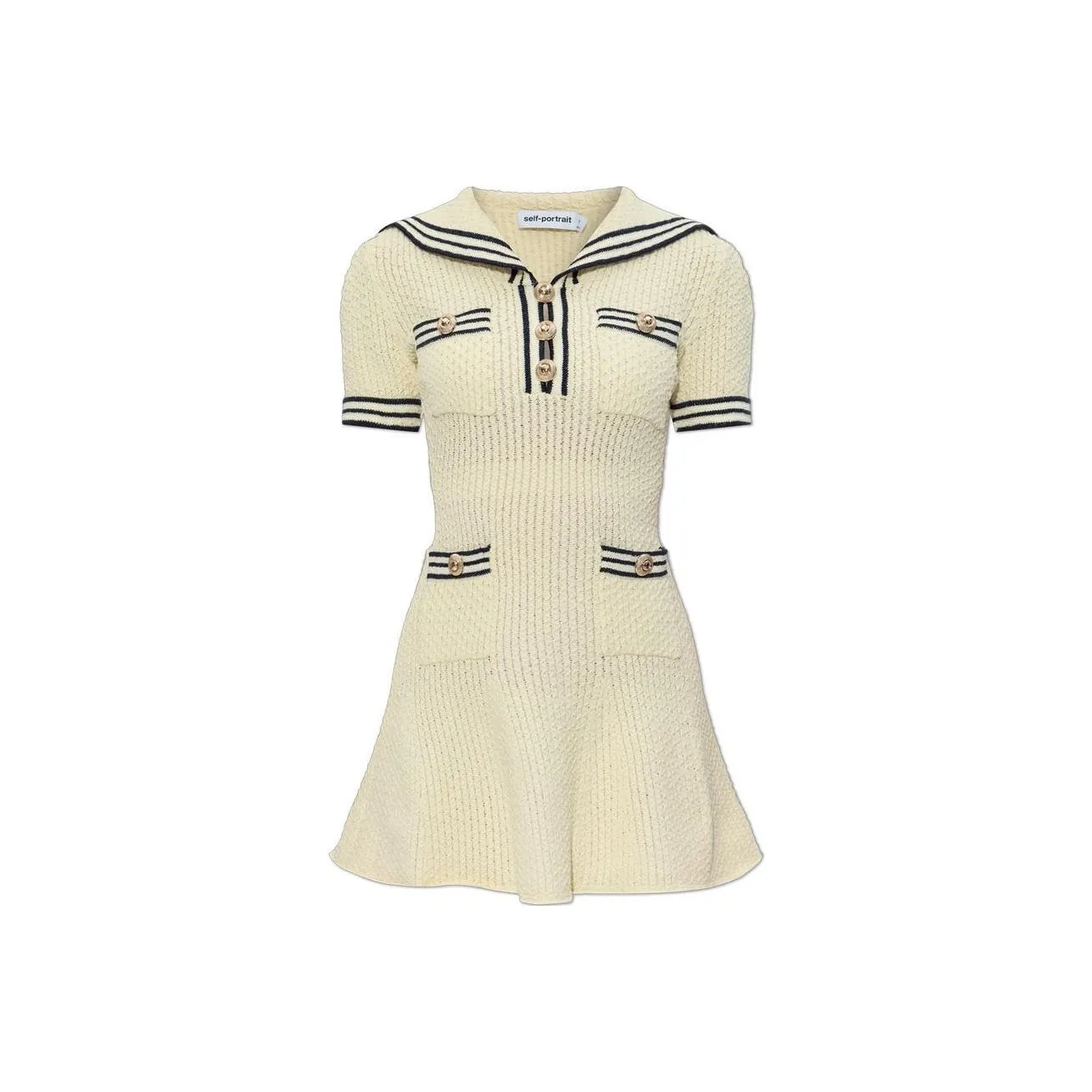 Self Portrait Короткий рукав Платье Женское Светло-желтое