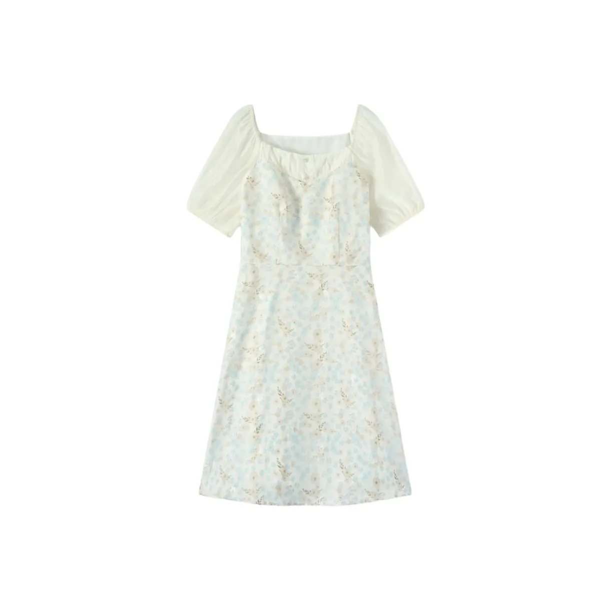 EICHITOO Короткий рукав платье женское светло-синий цветочный