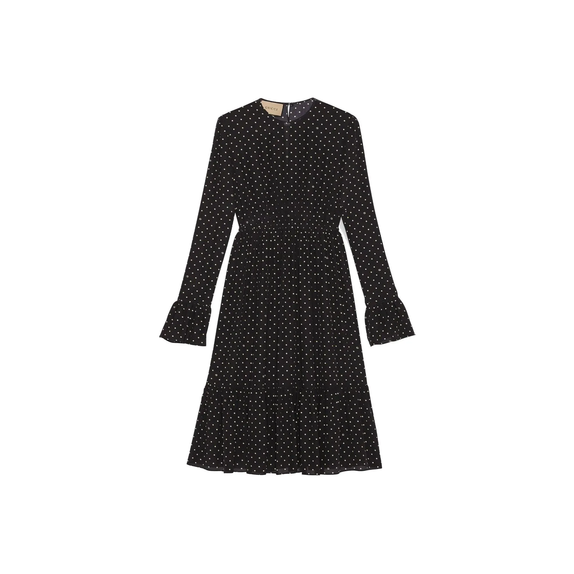 GUCCI Polka Dot Long Sleeve Dress