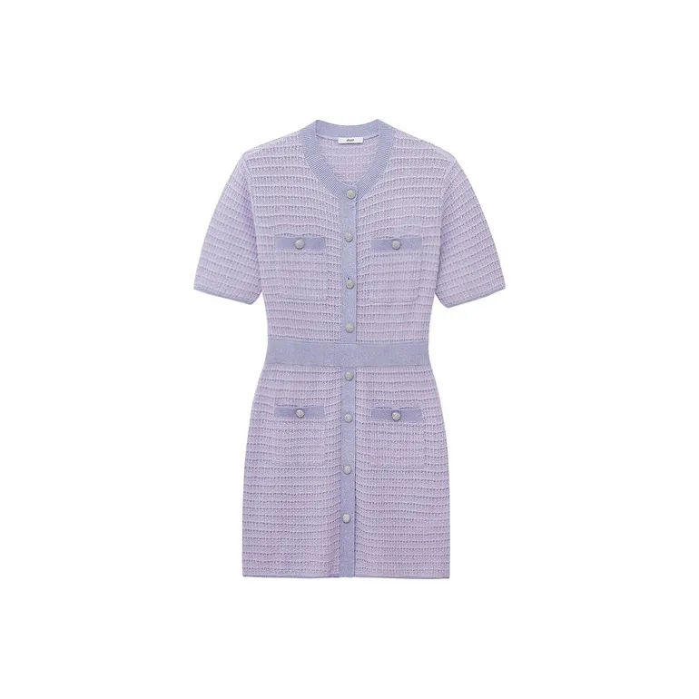 d'zzit Короткий рукав Платье Женское Светло-фиолетовое