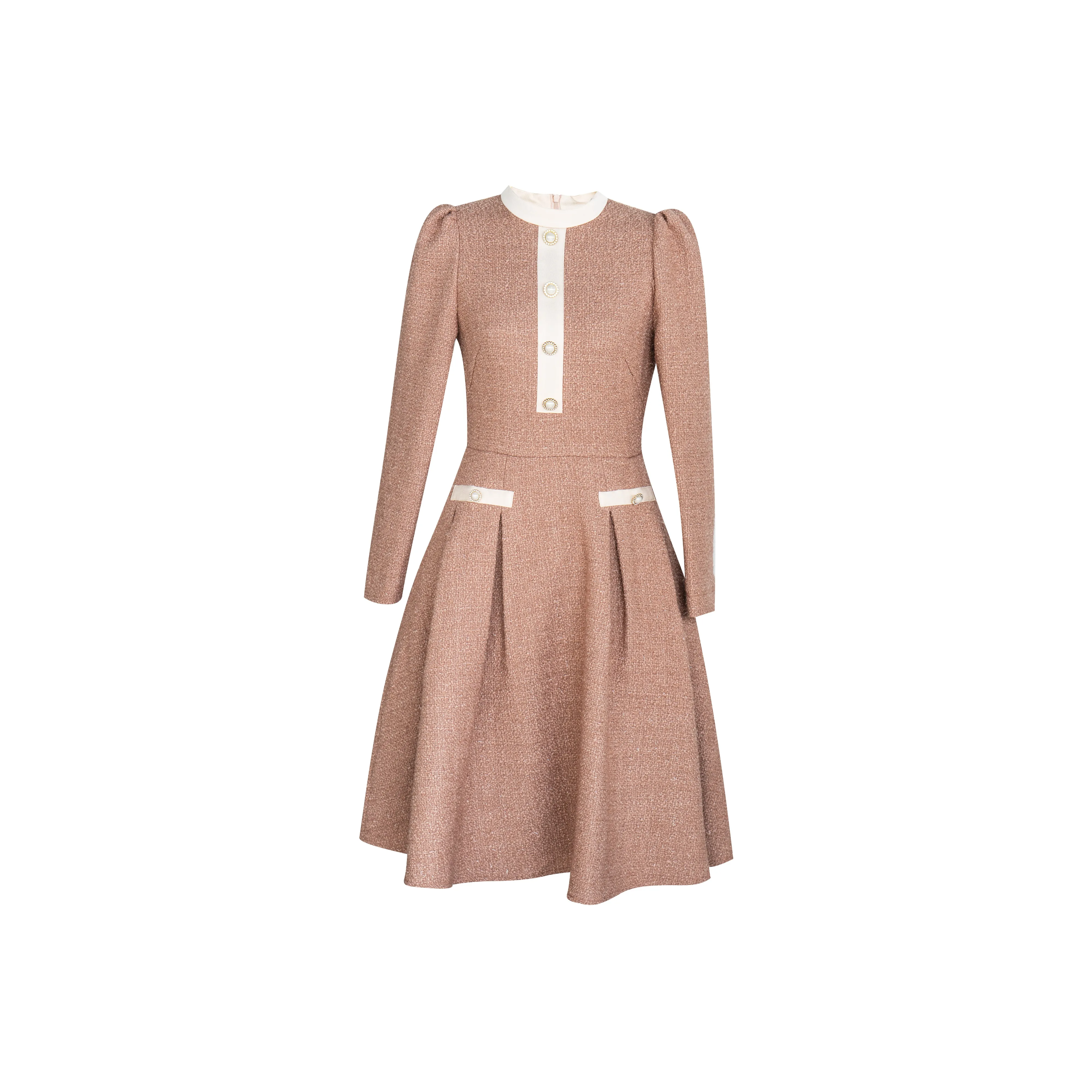 ROEYSHOUSE Длинное платье с длинными рукавами женское оранжевое розовое