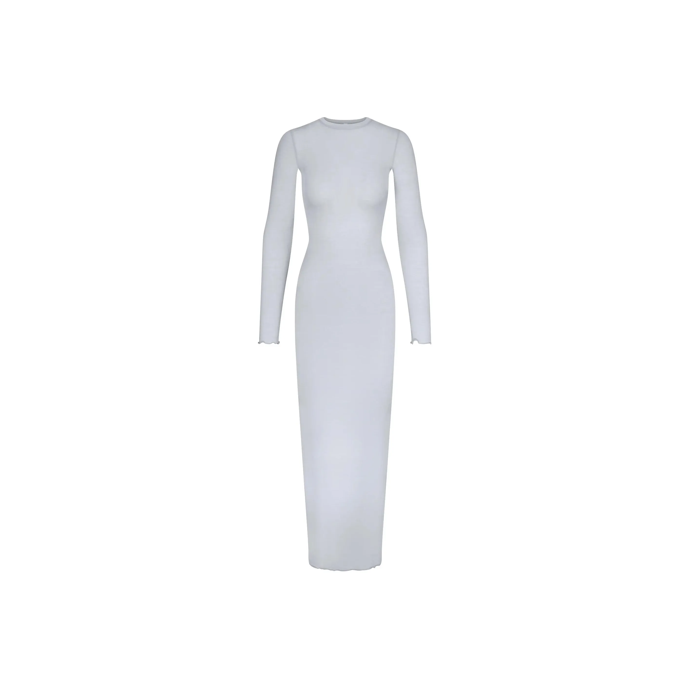 SKIMS SHEER MODAL LONG SLEEVE LONG DRESS Long Sleeved Dresses Women's PEARL/Pearl