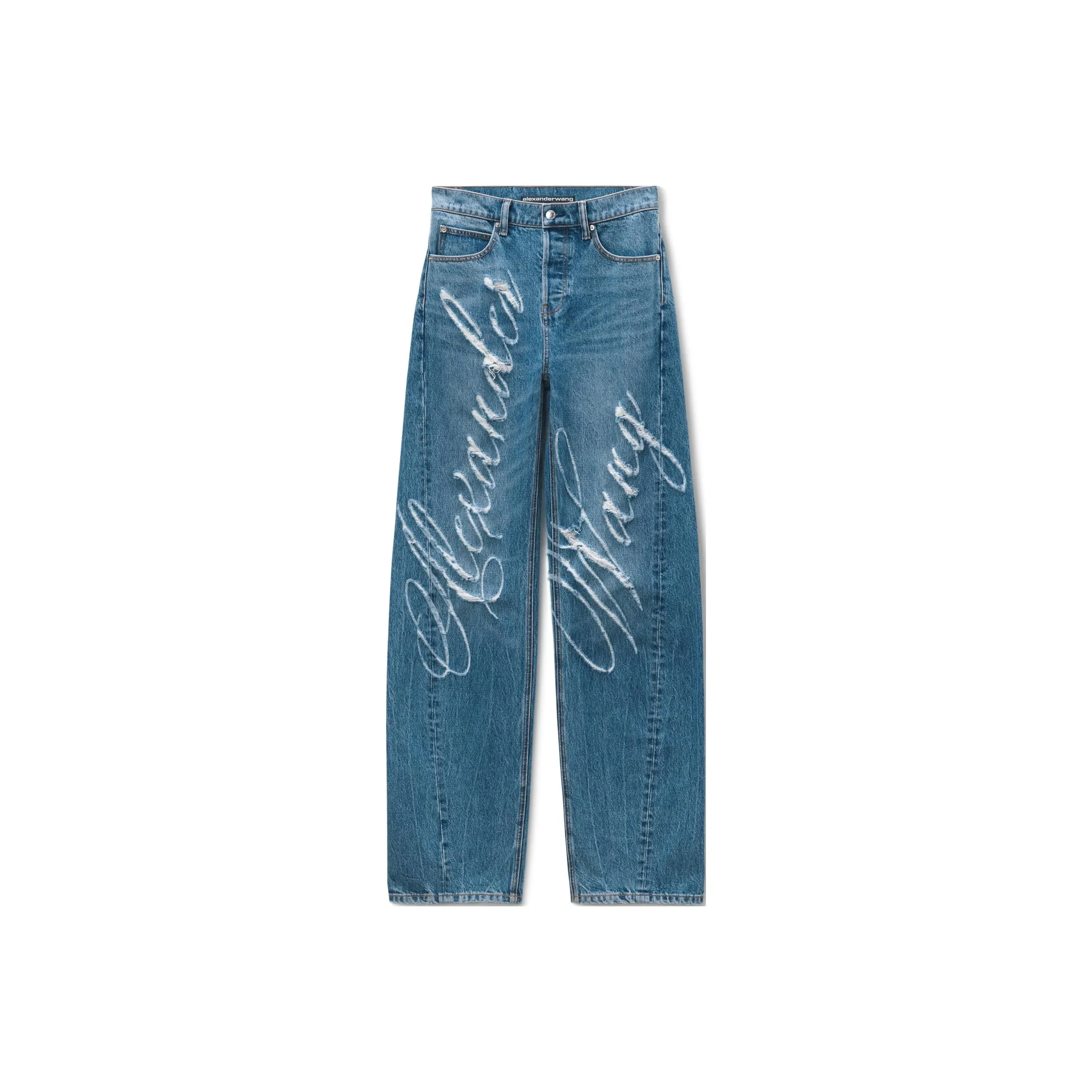 Alexander Wang Laser Distressed Logo Jeans