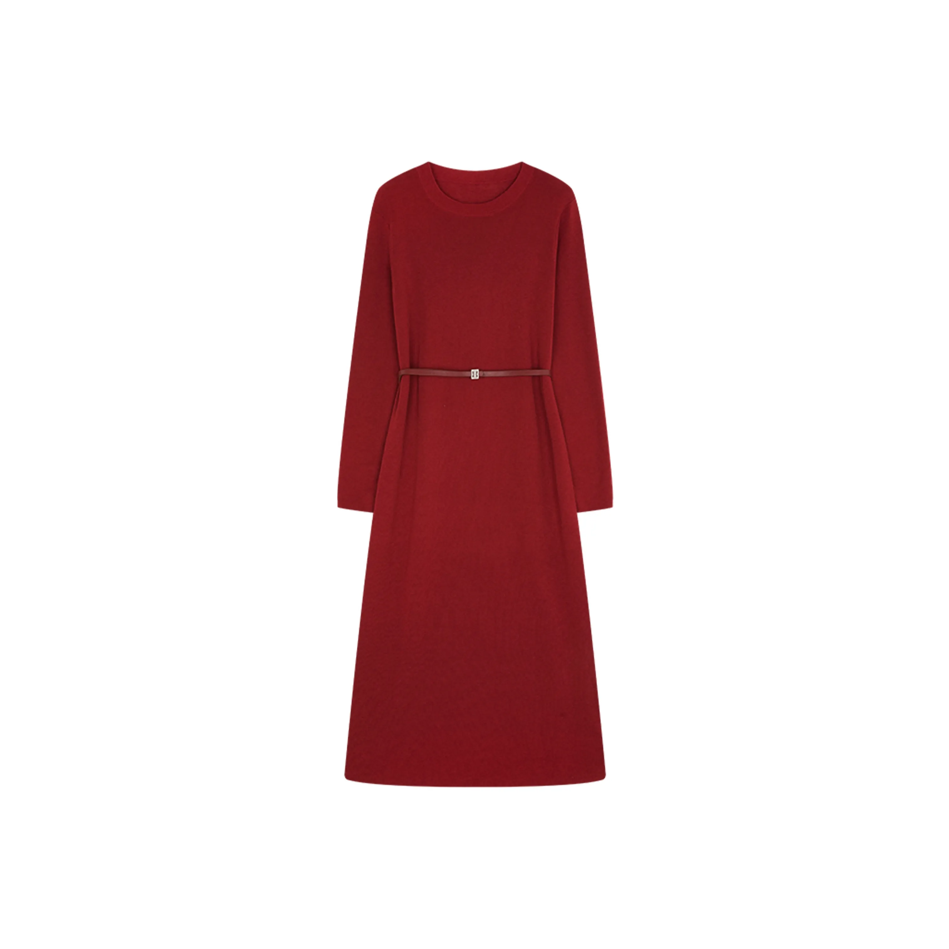 IHIMI Long Sleeved Dresses Women's New Year Red