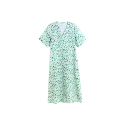 PUKKA Afternoon Green Женские Короткие Платья с Рукавами