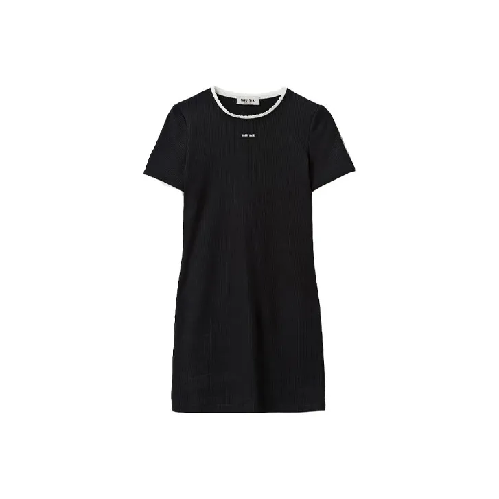 MIU MIU Short Sleeved Dress Women's Black