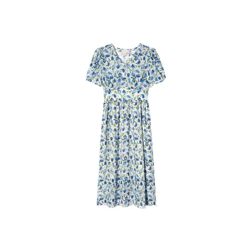 YINER GoodLand Blue Женские Короткие Платья с Рукавами
