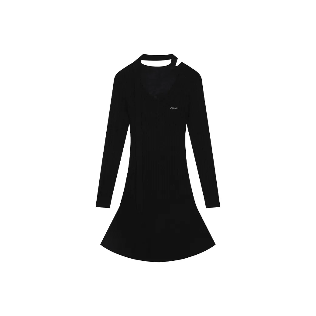 ELF SACK Long Sleeved Dress Women's Black