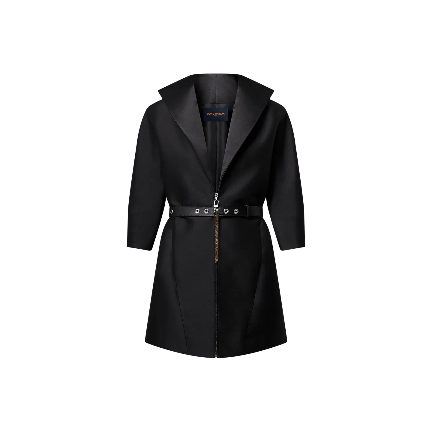 Lv Graphic Collar Belted Dress