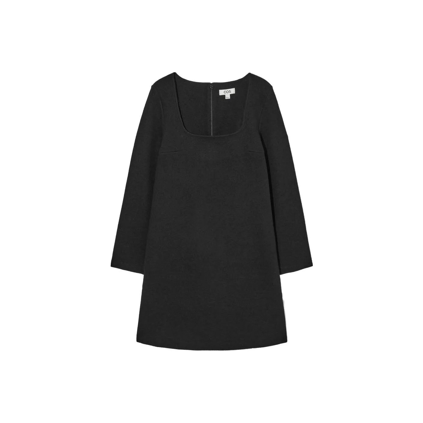 COS Черное Женское Длинное Платье с Рукавами
