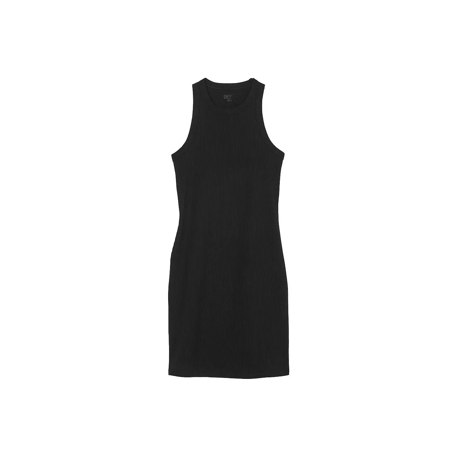 Victoria's Secret PINK CONTOUR RIBBED MINI DRESS/Black Sleeveless Dress Women's Black