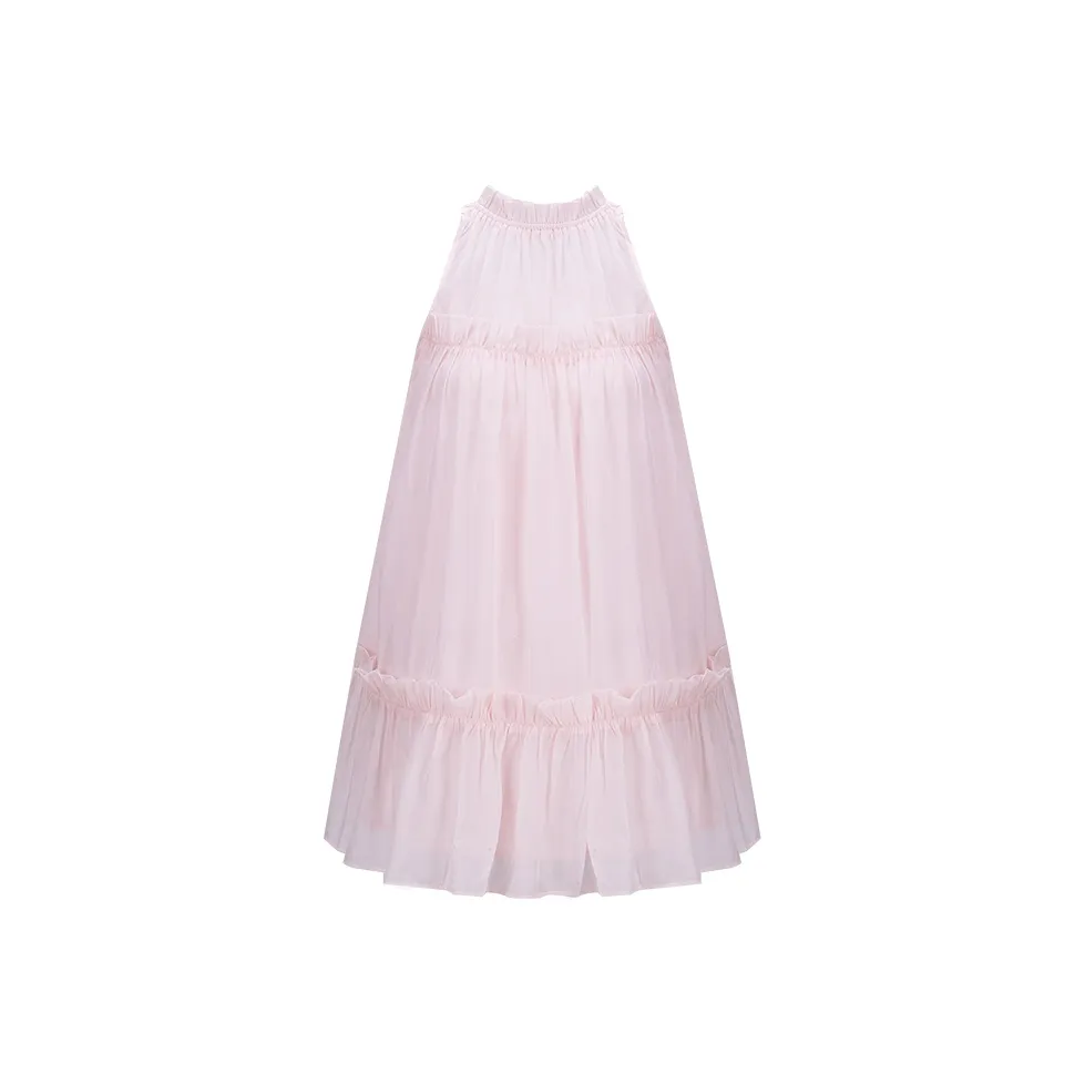 Girly Fancy Club Sleeveless Dress Women's Pearl Pink