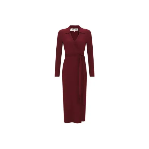 Diane von Furstenberg Red Женские Длинные Рукава Платья