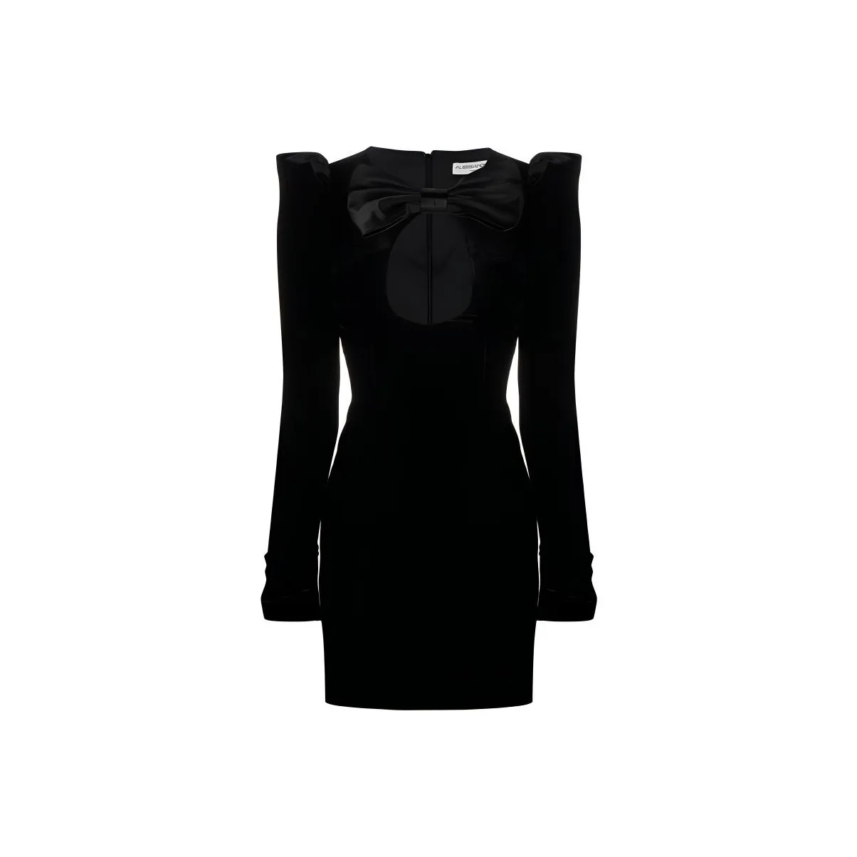 Alessandra Rich Bow Detailed Long Sleeved Mini Dress
