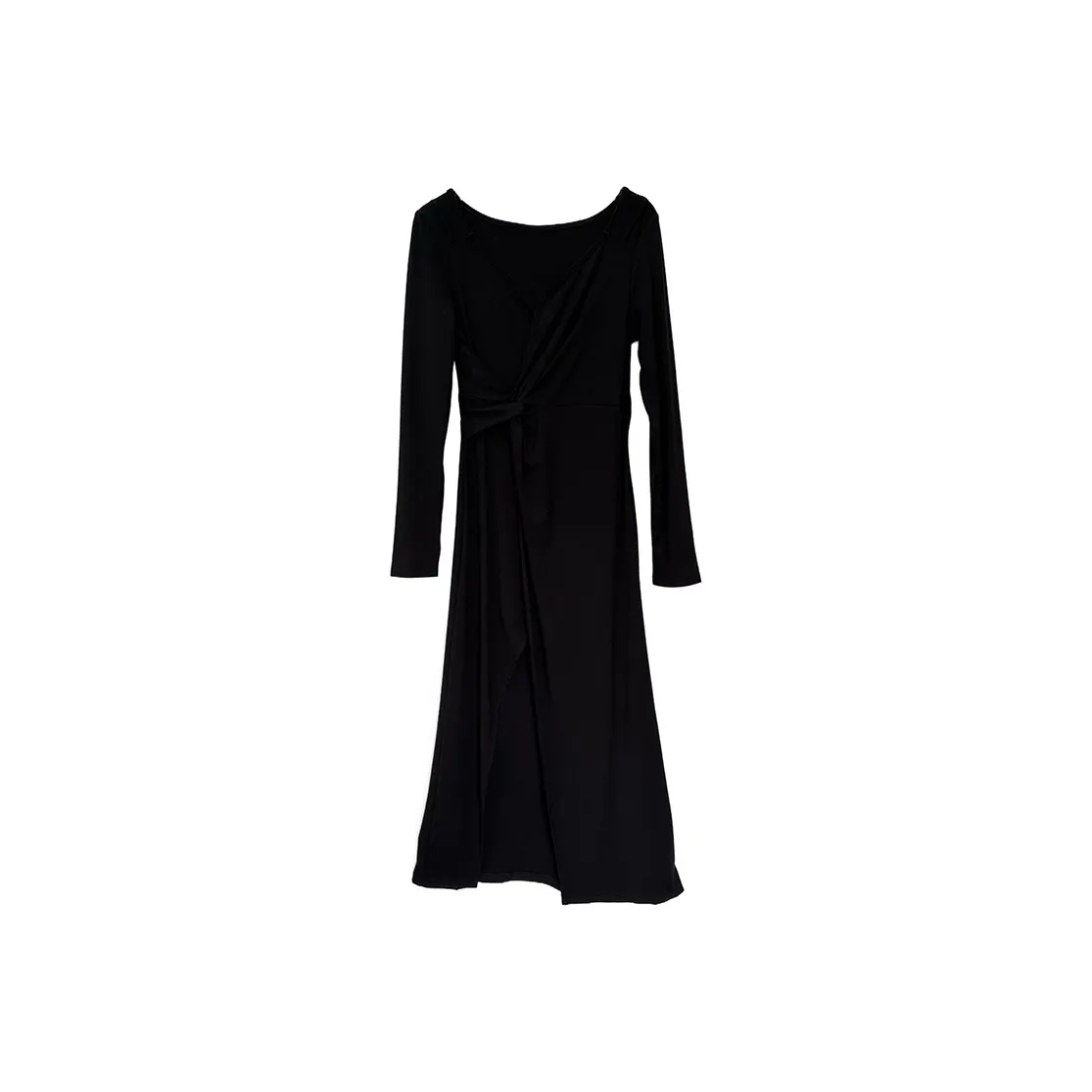 Icicofficial Длинное платье с длинными рукавами женское черное