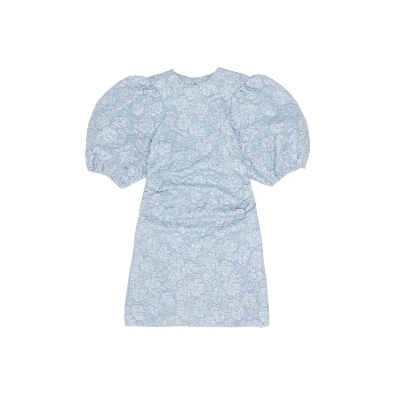 GANNI Короткое платье с короткими рукавами женское небесно-голубой