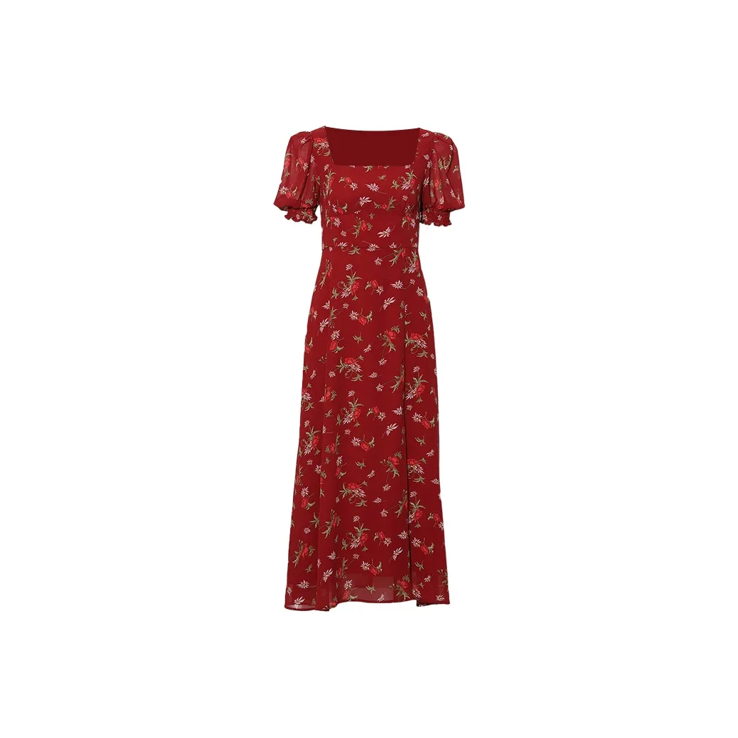 DPLAY Short Sleeved Dress Women's Island Brier Red