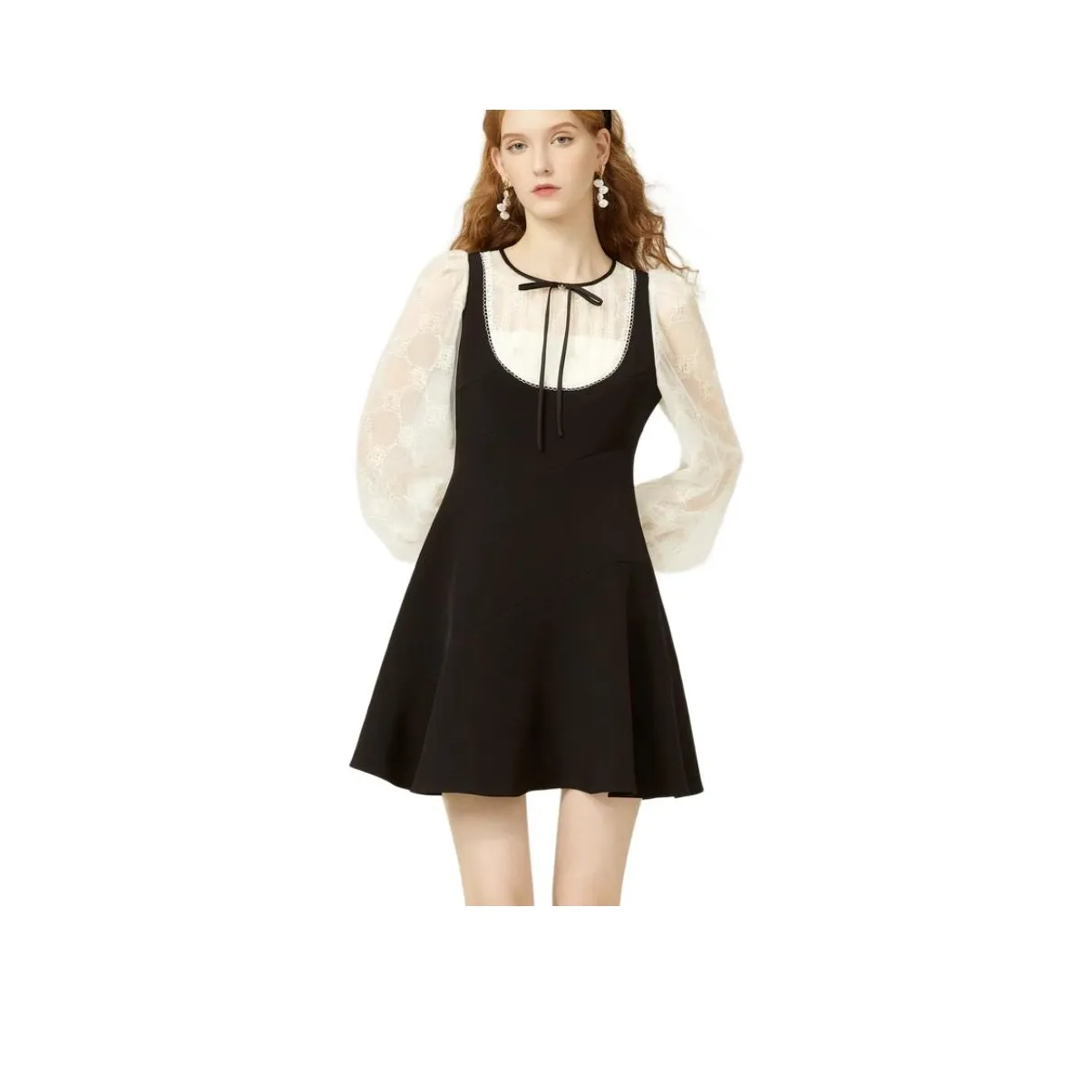 JORYAweekend Длинное платье с длинными рукавами женское черное