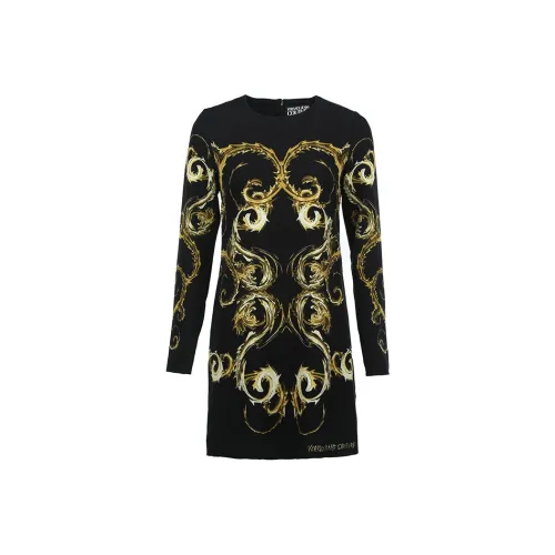 VERSACE JEANS COUTURE Черное Женское Длинное Платье с Рукавами