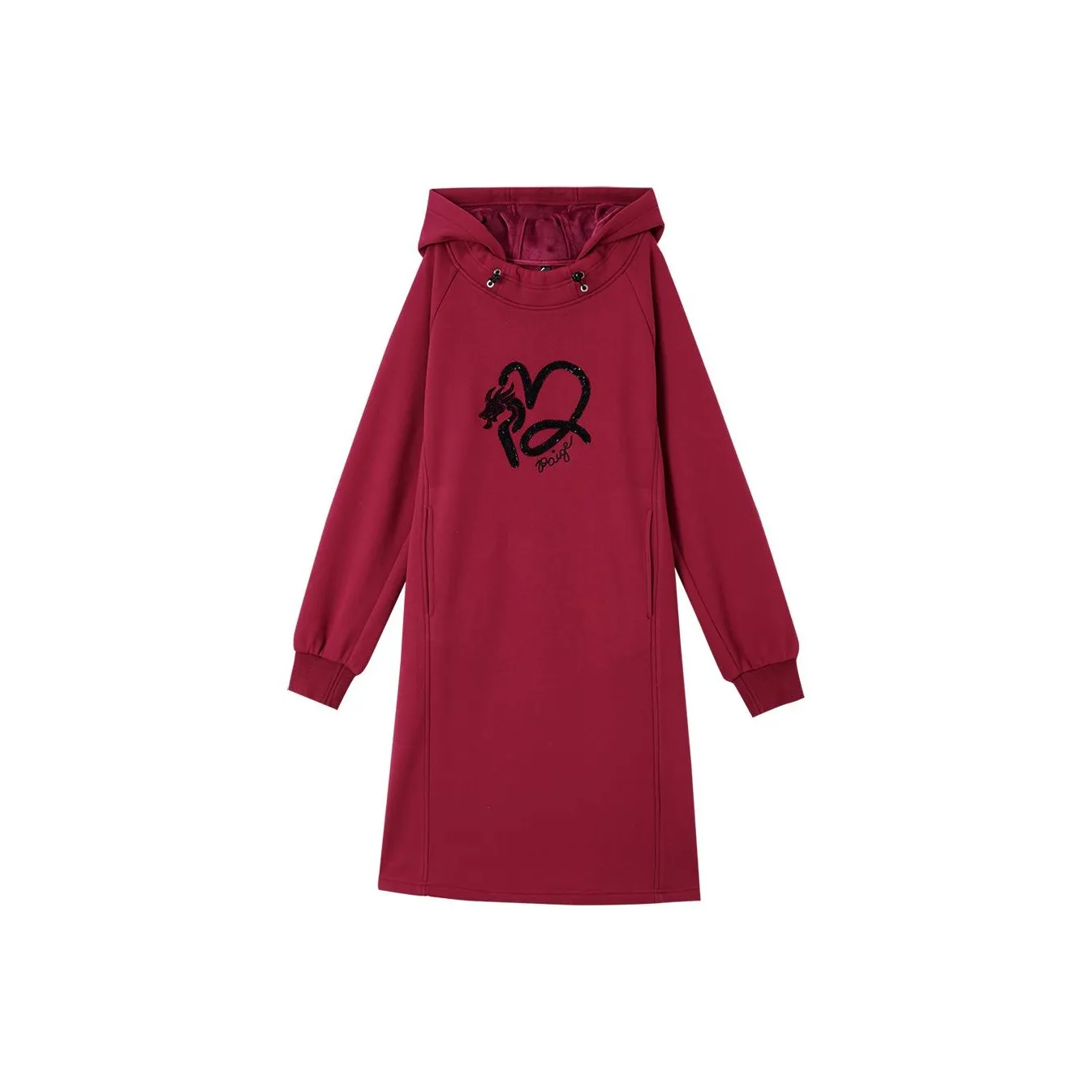 OUNIXUE Длинное платье с длинным рукавом женское красное