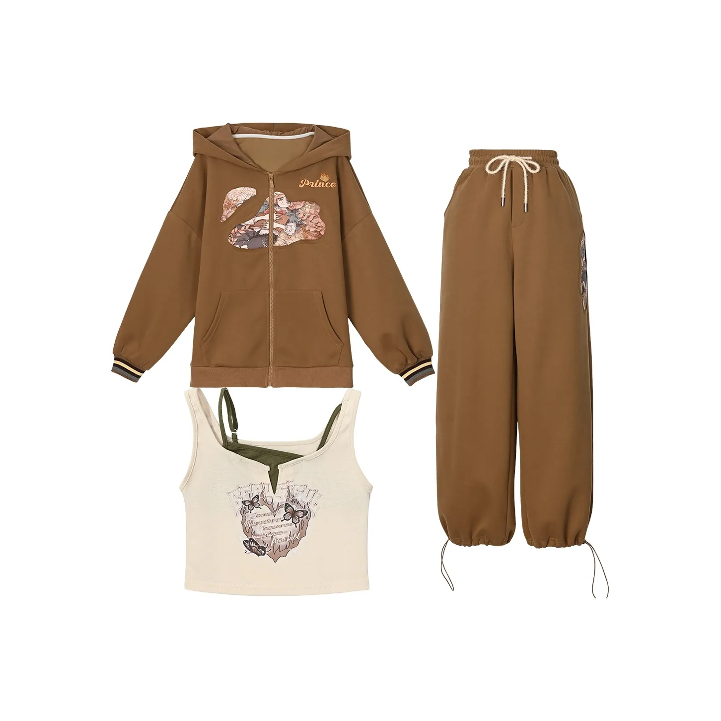 SNBL Casual Suits Women's Sweatshirt+Casual Pants+Camisole