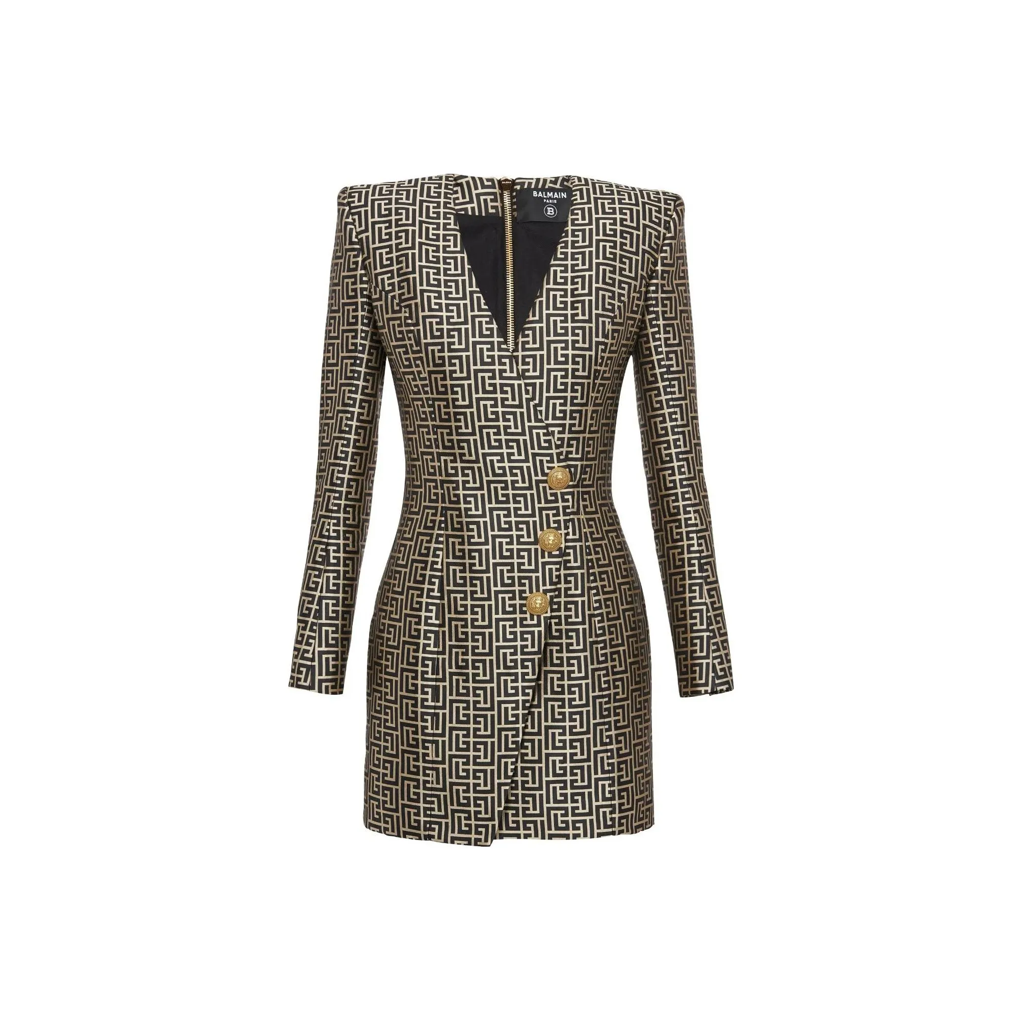 BALMAIN Monogram print Blazer Minidress