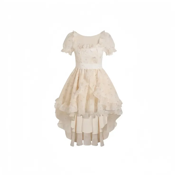 MISTVB Короткий рукав платье женское с ласточкиным хвостом