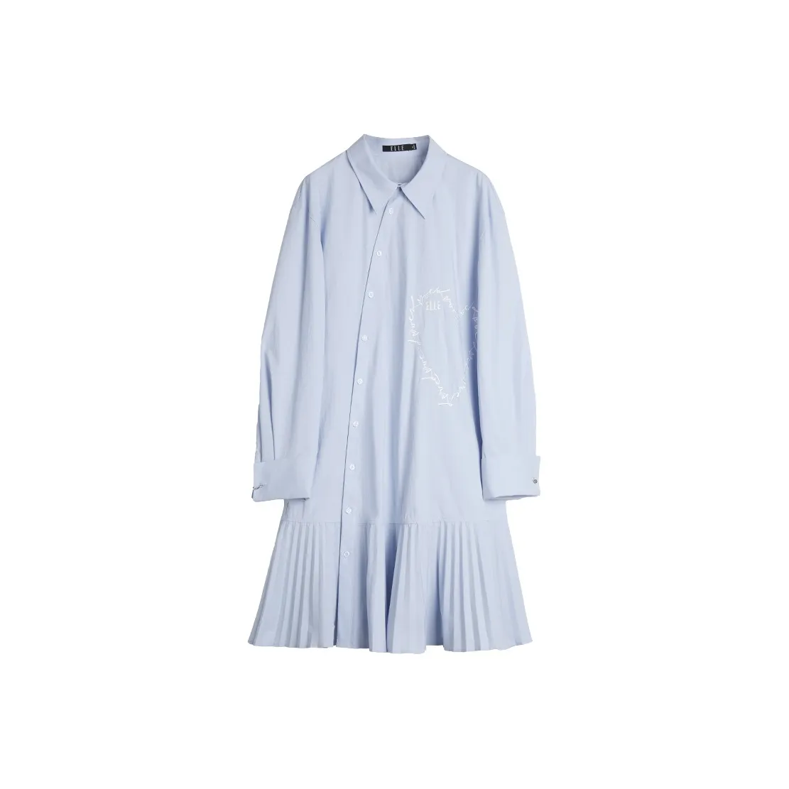 ELLE Длинное платье с длинными рукавами женское светло-синее